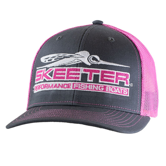 New Authentic Skeeter Hat-Charcoal/Neon Pink Mesh
