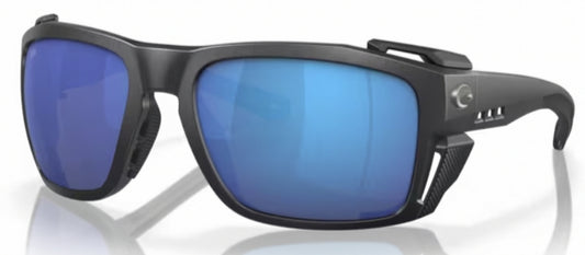 New Authentic Costa Sunglasses-King Tide 8-Black Pearl w/Blue Mirror-580G