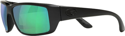 New Authentic Costa Sunglasses-Fantail 01-Blackout w/ Green Mirror -580G