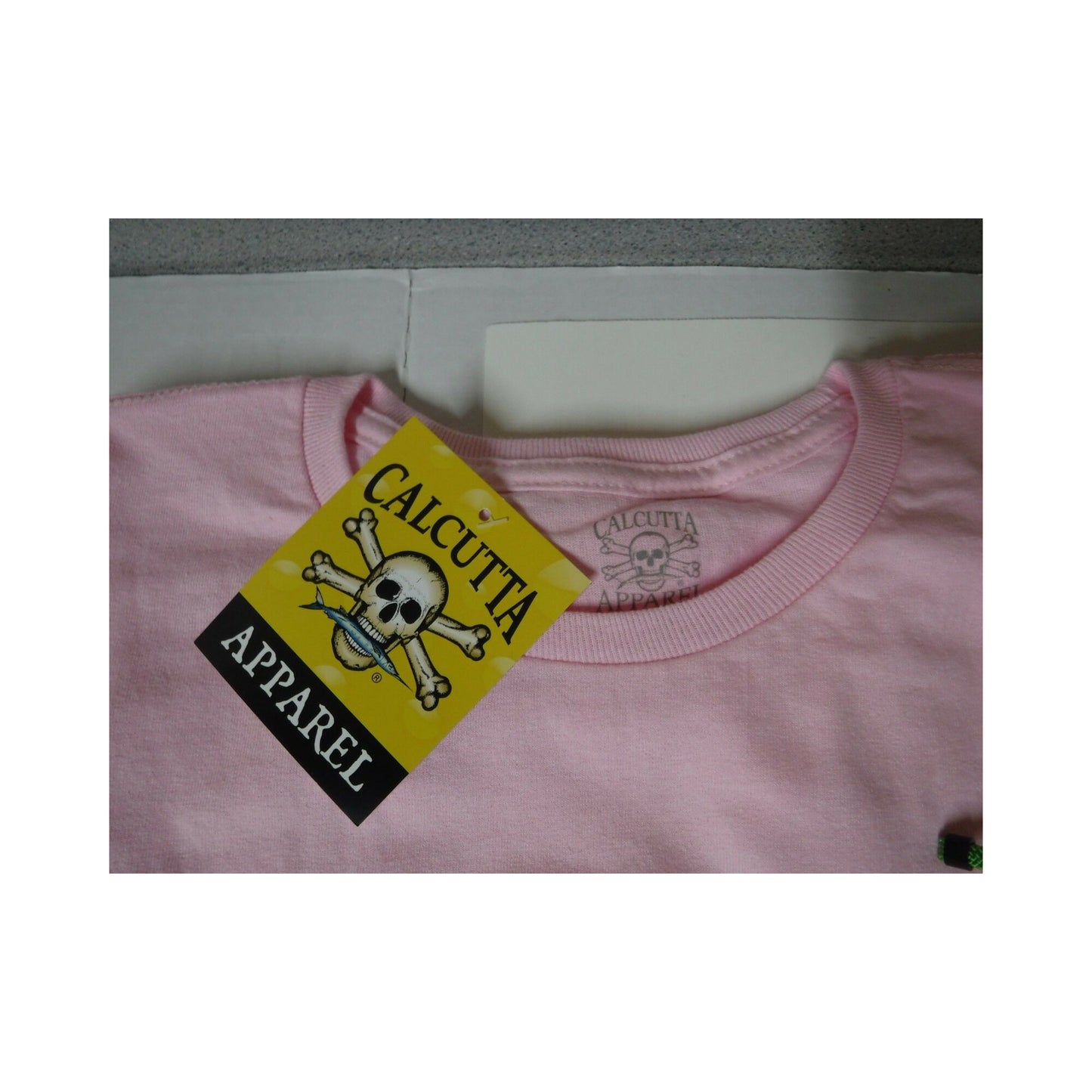 New Authentic Calcutta Short Sleeve Shirt/ Front Pocket/Original Logo  Pink Small