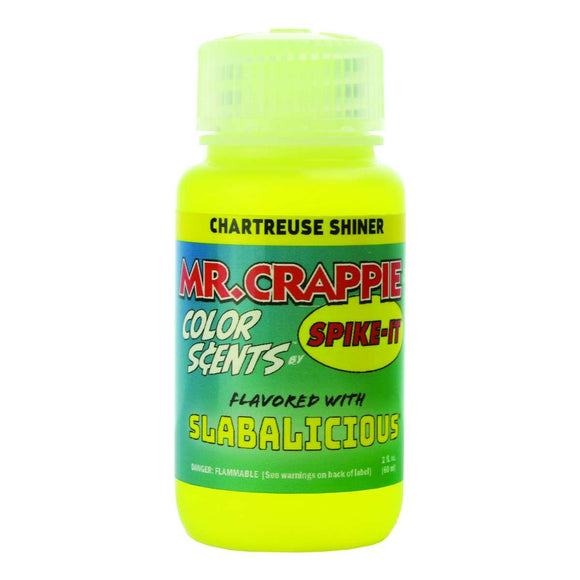 Mr. Crappie Color Scent Dye- 2 oz. - Slab Chartreuse Shiner