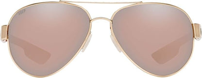 New Authentic Costa Sunglasses-South Point 84-Rose Gold w/Silver Mirror-580P