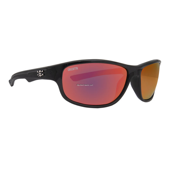 Calcutta C1RM Columbia Sunglasses-Shiny Black Frame/Red Mirror Lens