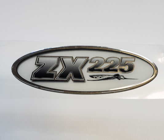 New Authentic Skeeter ZX225 Oval Emblem  Black Silver 8 1/2 x 3