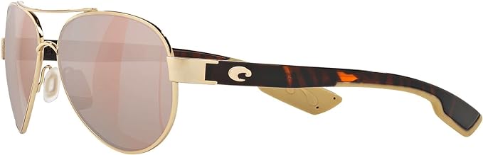 New Authentic Costa Sunglasses-Loreto 64-Gold w/ Copper Silver Mirror- 580P