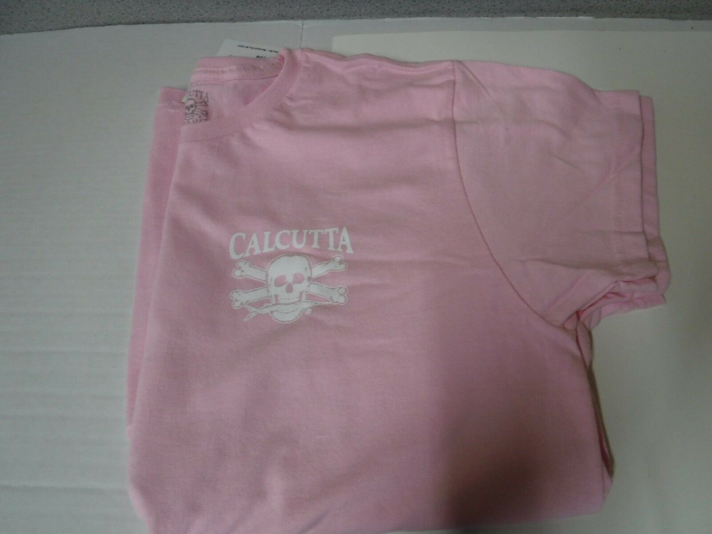 New Authentic Calcutta Short Sleeve Shirt/ Front Pocket/Original Logo  Pink Large