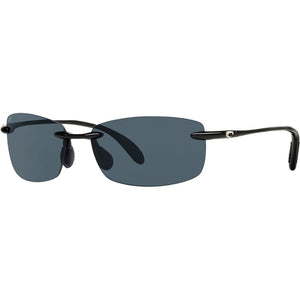 New Authentic Costa Sunglasses-Ballast 11-Shiny Black w/ Gray Lens-580P