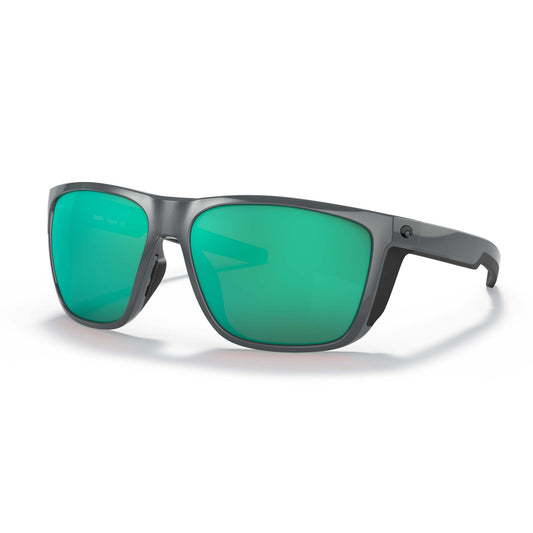 New Authentic Costa Sunglasses-Ferg XL 298-Shiny Gray w/Green Mirror-580G