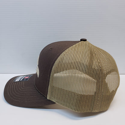 Falcon Boats Bird Head Hat-Brown/Khaki Mesh