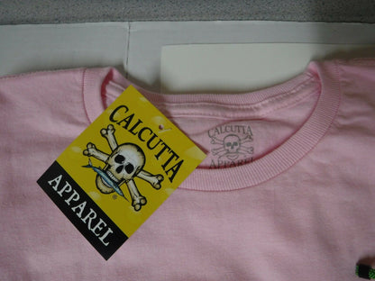 New Authentic Calcutta Short Sleeve Shirt/ Front Pocket/Original Logo  Pink XLarge