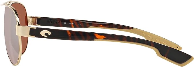 New Authentic Costa Sunglasses-Loreto 64-Gold w/ Copper Silver Mirror- 580P