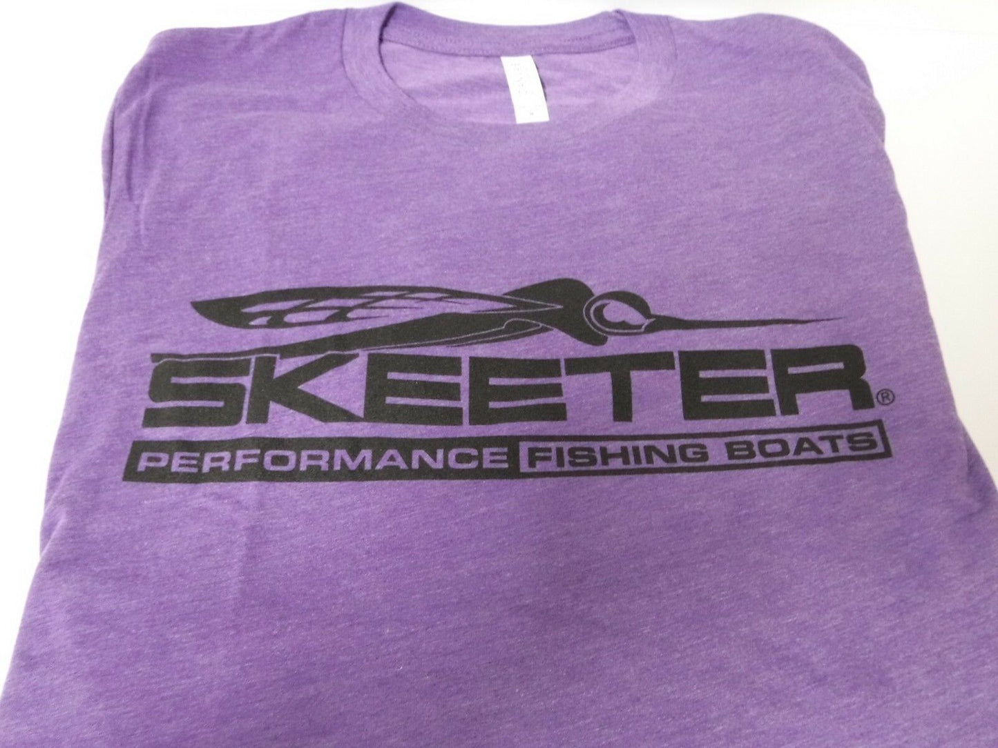 New Authentic Skeeter-Softstyle T-Shirt-Heather Purple/Eat, Sleep, Fish Large