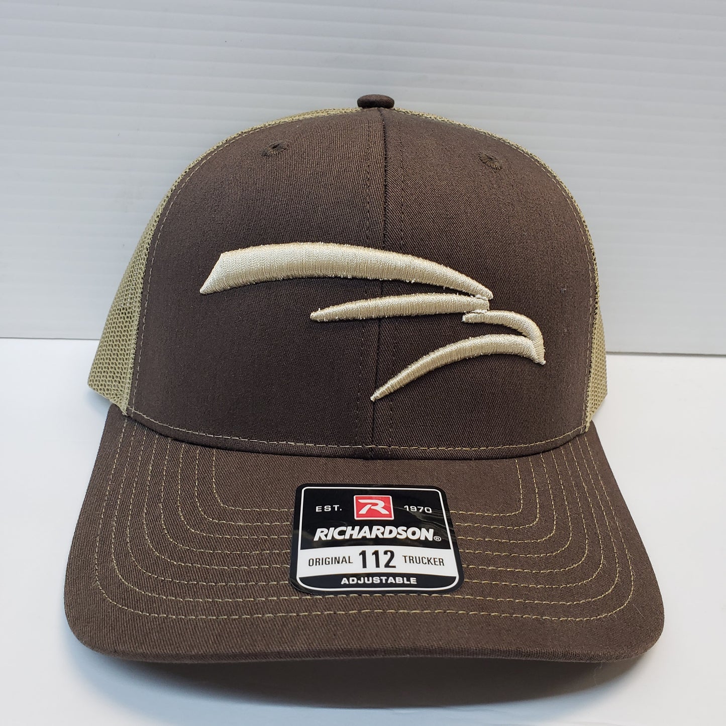 Falcon Boats Bird Head Hat-Brown/Khaki Mesh