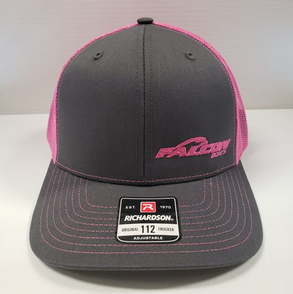 Falcon Boats Richardson 112 Hat Gray -  Hot Pink Mesh