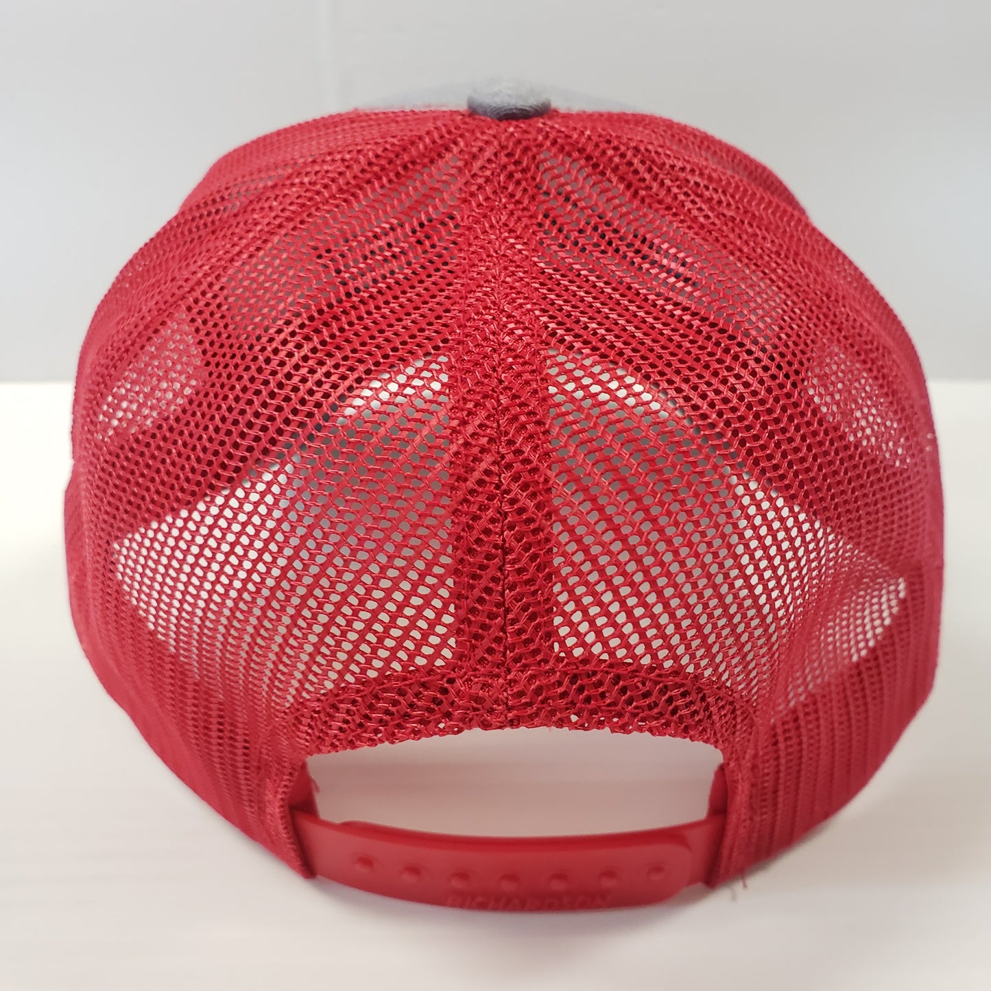 Falcon Boats Hat- Charcoal/Red Mesh