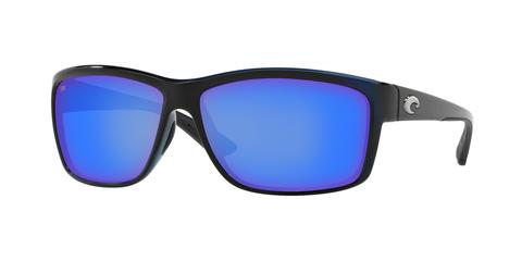 New Authentic Costa Mag Bay Sunglasses Shiny Black/Blue Mirror 580G