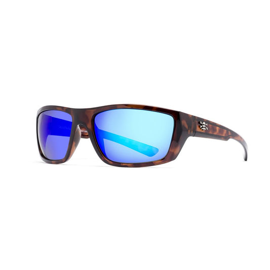 New Authentic Calcutta Shock Wave Sunglasses Tortoise Shell Frame/ Polarized Blue Mirror Lens