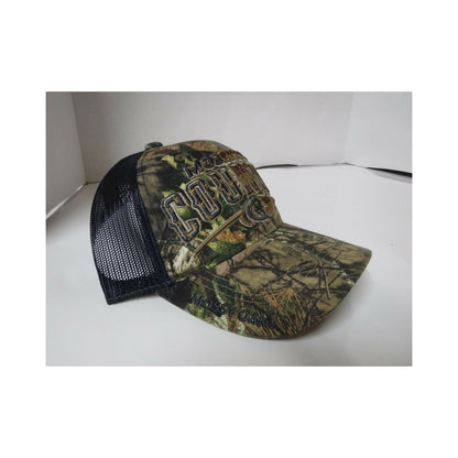 New Authentic Mossy Oak Hat Green Tree Camo/ Navy Blue Mesh/ Country Logo