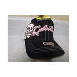 New Authentic Calcutta Ladies Trucker Hat Black Front with Pink Logo/ White Mesh Back