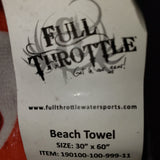 Full Throttle Beach Towel Red/ Black/ White 30"X6'