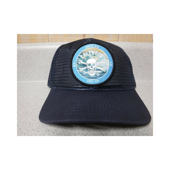 New Authentic Calcutta All Mesh Hat  Navy with Circle Patch