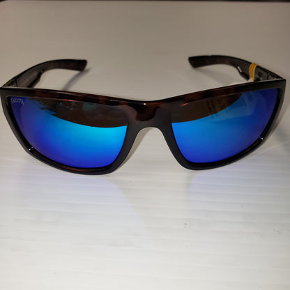 New Authentic Calcutta Shock Wave Sunglasses Tortoise Shell Frame/ Polarized Blue Mirror Lens