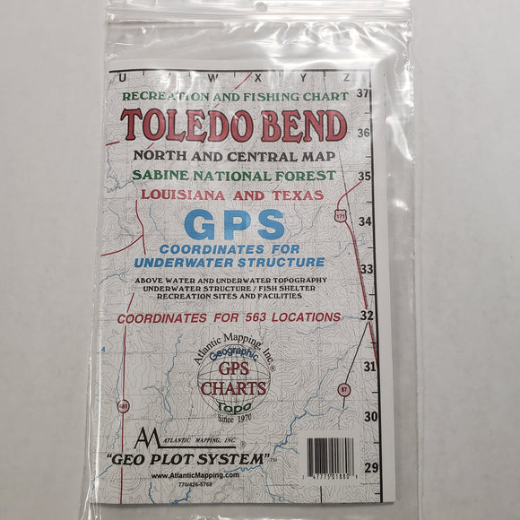 Atlantic Mapping GPS Paper Map Toledo Bend North