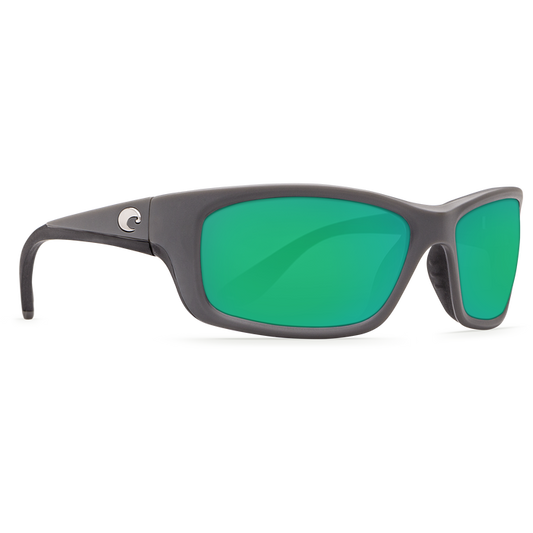 Matte Gray Frame Green Mirror Glass Lens