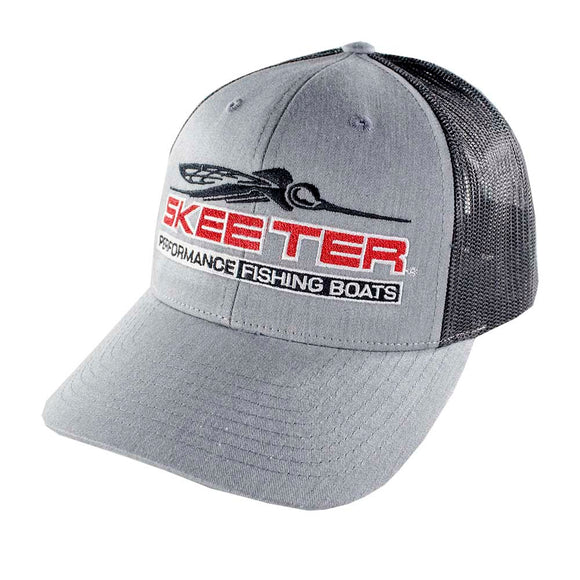 New Authentic Skeeter Hat Richardson Hat Gray/ Black Mesh/ Red Skeeter Logo