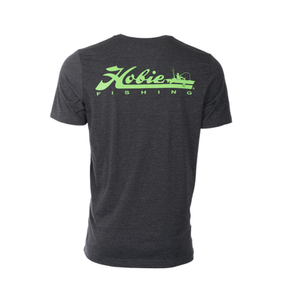 Hobie Men's T-shirt-Dk Gray/Lime Logo-XLarge
