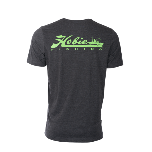 Hobie Men's T-shirt-Dk Gray/Lime Logo-2XL