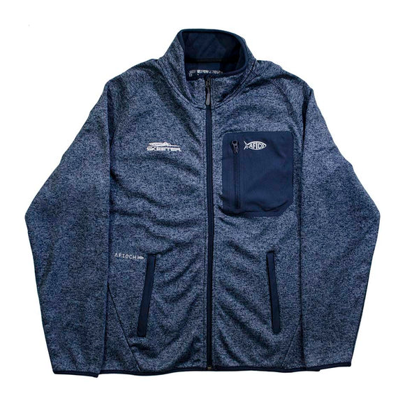 New Authentic Skeeter Aftco Full Zip Fleece Lined  Blue Softshell Jacket