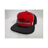 New Authentic Skeeter Richardson Hat  Red/ Bill & Back Black/ Flat Billed/ Stretch Fit