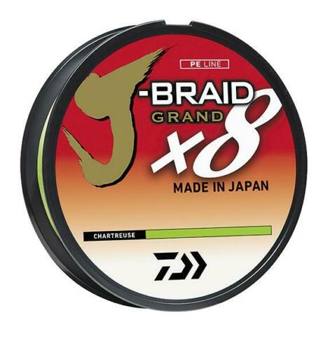 Daiwa J-Braid Grand X8 Filler Spool Chartreuse, Mono Dia. =8lb.