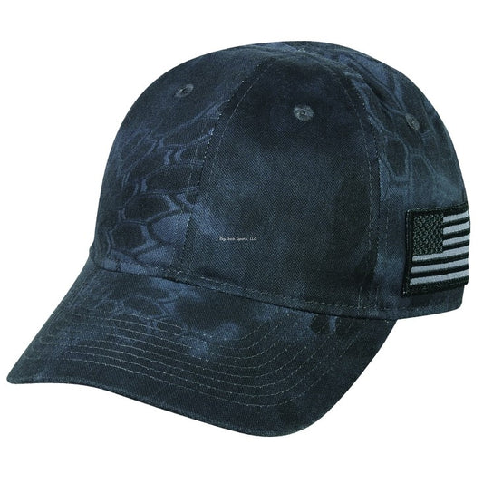 New Authentic Outdoor Cap Low Profile Kryptek Typhon/ Blue/Black USA Flag