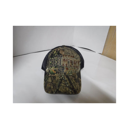 New Authentic Mossy Oak Hat Green Tree Camo/ Navy Blue Mesh/ Country Logo