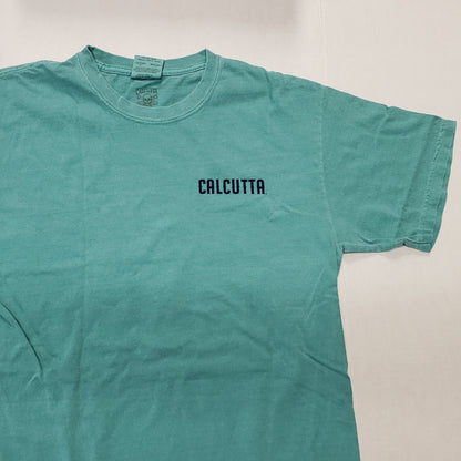 New Authentic Calcutta Short Sleeve Shirt  Sea Foam Green/ Front Calcutta/ Back Marlin Sketch Medium
