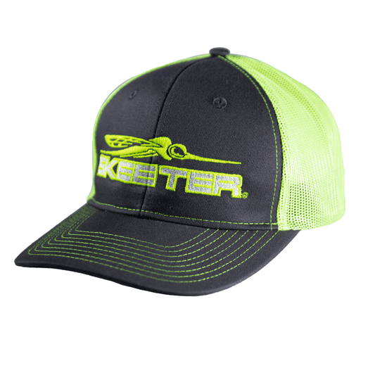 New Authentic Skeeter Hat-Charcoal/Neon Yellow Mesh
