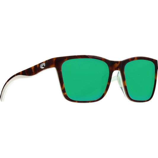 New Authentic Costa Del Mar Panga Sunglasses Tortoise White Seafoam Green Mirror Lens 580P