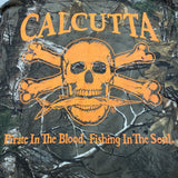 New Authentic Calcutta Long Sleeve Shirt Camo/ Front Pocket/ Back Blaze Orange Original Logo with P.I.T.B