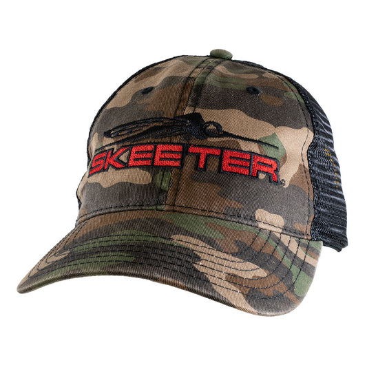 New Authentic Skeeter Woodland Camo Soft Black Mesh Hat