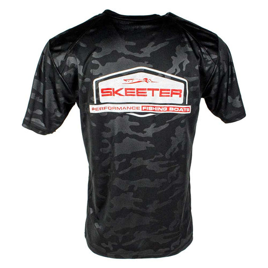 New Authentic Skeeter Monocam Embossed Black T-Shirt/Small