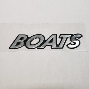 Chrome with Black Outline "Boats" Boat Decal
