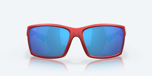 New Authentic Costa Sunglasses-Reefton - Freedom Series Sunglasses-USA Red Frame/Blue Mirror Lens-580G