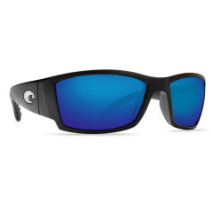 New Authentic Costa Corbina Sunglasses Matte Black/Blue Mirror 580P
