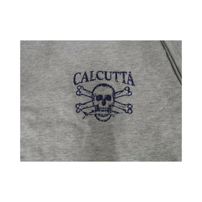 New Authentic Calcutta Short Sleeve Shirt  Heather Gray/ Navy Original Logo Front and Back  P.I.T.B  Large