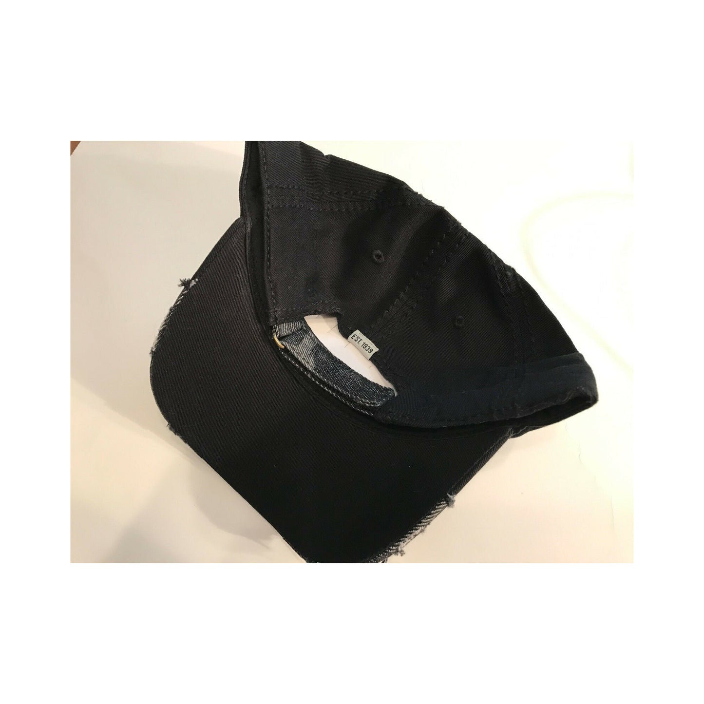 Authentic Mercury Marine Hat Frayed Black and Gray Camo