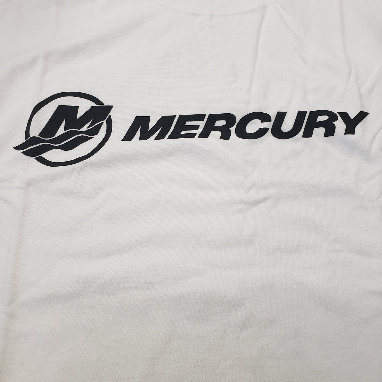 New Authentic Mercury Marine Short Sleeve Shirt White/ Black MERCURY Logo XL