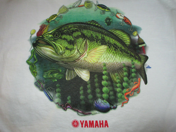 New Yamaha Short Sleeve T-shirt White w/ Front Pocket w/ Yamaha Logo