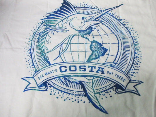 New Authentic Costa Short Sleeve T-Shirt World Sailfish White Medium